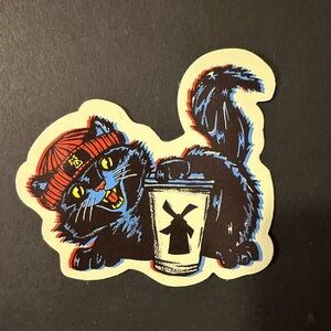 Dutch Bros Black Cat Sticker October 2023
